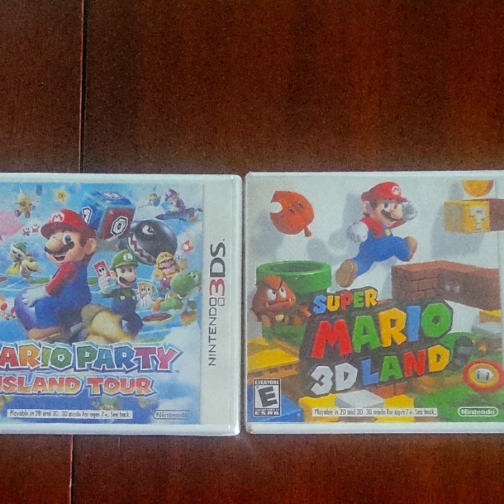 Nintendo 3DS Mario Party Island Tour and Super Mario 3D Land, CASES ONLY